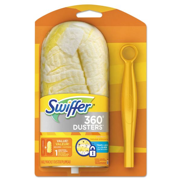 PGC16942 Swiffer 360 Duster Starter Kit, Handle with One Disposable Duster