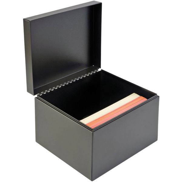 MMF263869BLA SteelMaster Index Card File w/Follow Block, Holds 900 6 x 9 Cards, Black