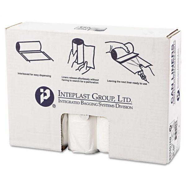 IBSS334016N Inteplast Group High-Density Can Liner, 33 x 40, 33gal, 16mic, Clear, 25/Roll, 10 Rolls/Carton