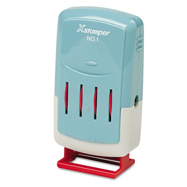 XST52111 Xstamper ECO-GREEN VersaDater Line Dater, Message Dater, 1 x 5/32, Pre-Inked, Red