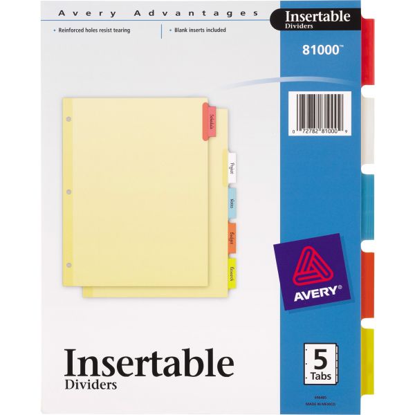 AVE81000 Avery Insertable Tab Index Dividers
