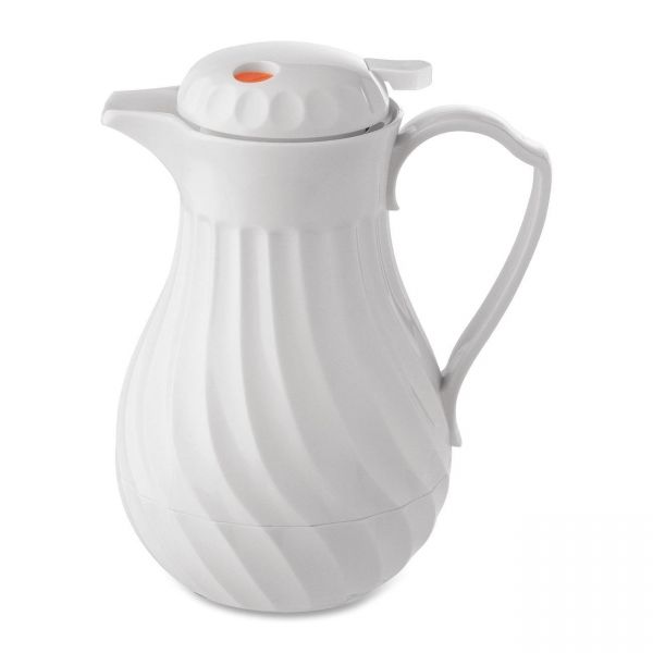 HOR4022 Hormel Poly Lined Carafe, Swirl Design, 40oz Capacity, White