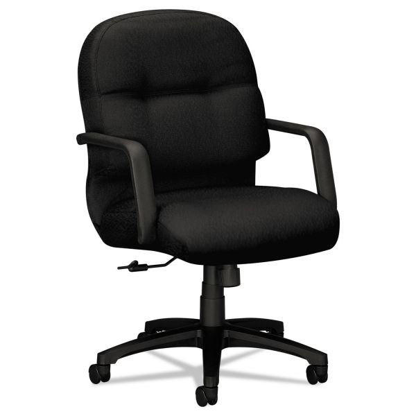 HON2092NT10T HON 2090 Pillow-Soft Series Managerial Mid-Back Swivel/Tilt Chair, Black/Black