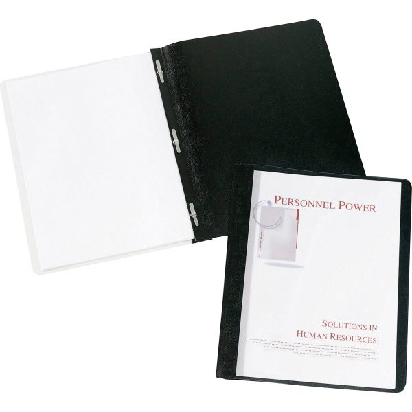 AVE47960 Avery Durable Clear Front Report Cover w/Prong Fasteners, 1/8" Cap, Clear/Black, 25/BX