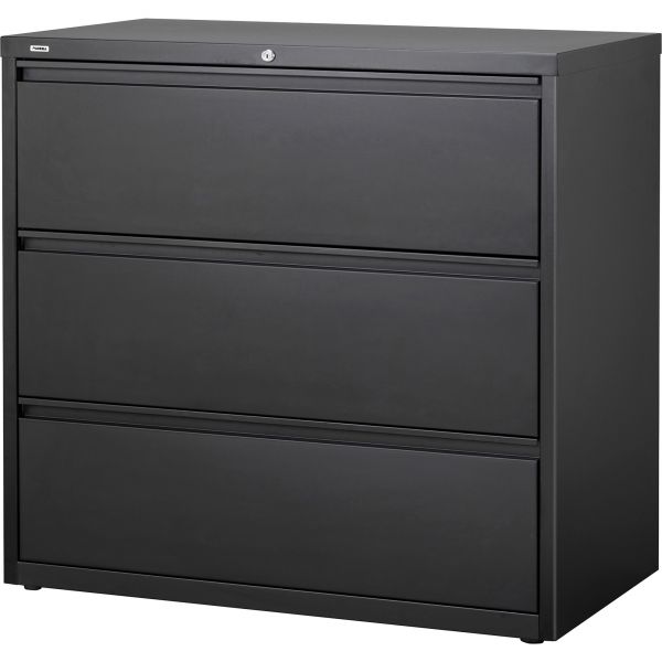 Lorell 3 Drawer Black Lateral File Cabinet Letter Legal A4 42