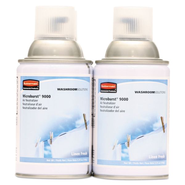 RCP4012441 Rubbermaid Commercial Microburst 9000 Air Freshener Refill, Linen Fresh, 5.3oz, Aerosol, 4/Carton