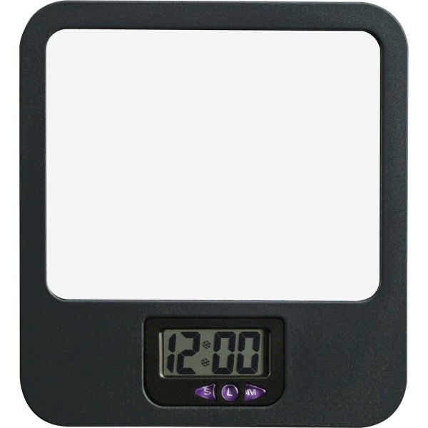 LLR80670 Lorell Fabric Panel Digital Clock Mirror
