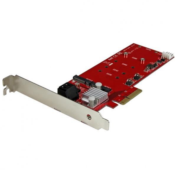 SYNX4487982 StarTech.com 2x M.2 NGFF SSD RAID Controller Card plus 2x SATA III Ports - PCIe - Two Slot PCI Express M.2 RAID Card plus Two SATA Ports