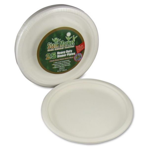 STMP005R Stalk Market Compostable 10" Bagasse Plates