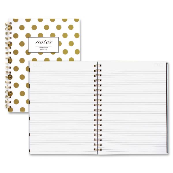 MEA59016 Cambridge Gold Dots Hardcover Notebook, 9 1/2 x 7, 80 Sheets