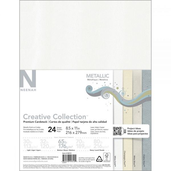 NOTM273693 Neenah Metallic Cardstock 8.5"X11" 24/Pkg
