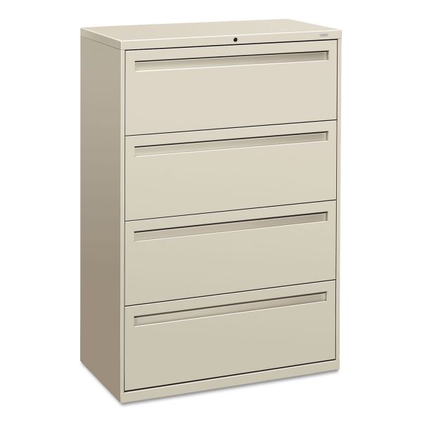 HON784LQ HON 700 Series Four-Drawer Lateral File, Letter/Legal/A4, 36w x 19-1/4d, Light Gray