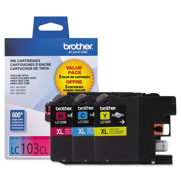 BRTLC1033PKS Brother LC1033PKS Innobella High-Yield Ink, Cyan/Magenta/Yellow, 3/PK
