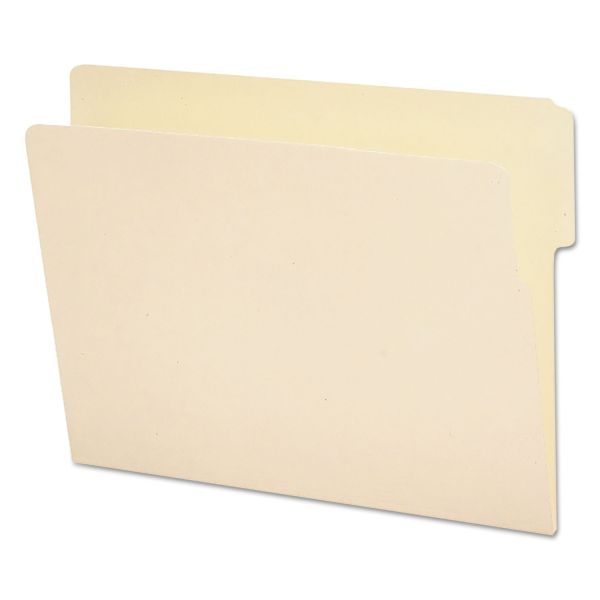 SMD24135 Smead Folders, 1/3 Cut Top, Reinforced End Tab, Letter, Manila, 100/Box