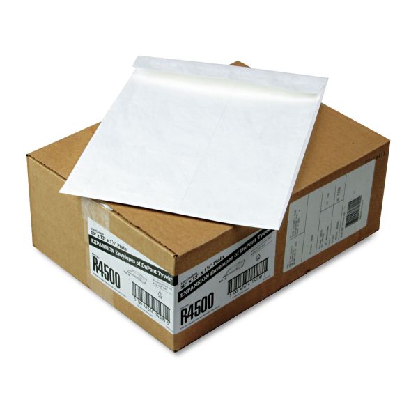 QUAR4500 Survivor Tyvek Expansion Mailer, 10 x 13 x 1 1/2, White, 100/Carton