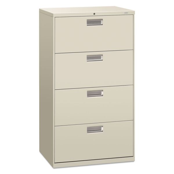HON674LQ HON 600 Series Four-Drawer Lateral File, Letter/Legal/A4, 30w x 19-1/4d, Light Gray