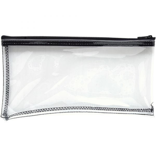 MMF234041720 MMF Industries Leatherette Zippered Wallet, Leather-Like Vinyl, 11w x 6h, Clear