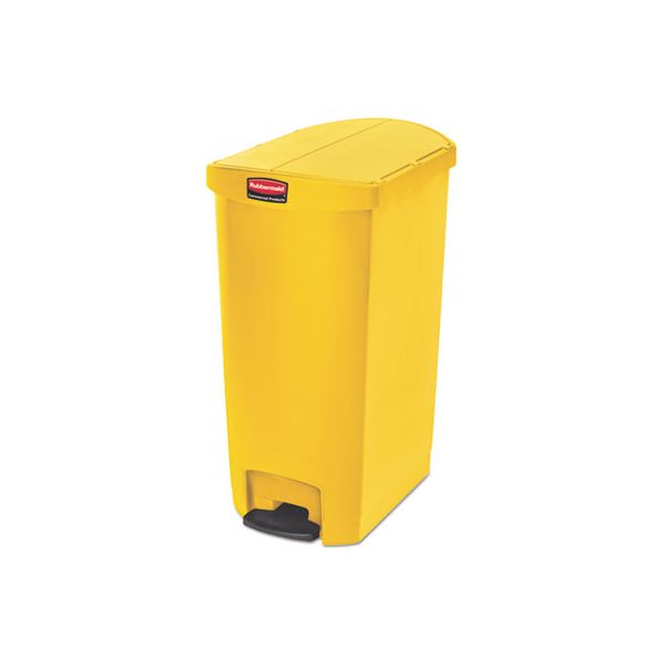 RCP1883578 Rubbermaid Commercial Slim Jim Resin Step-On Container, End Step Style, 18 gal, Yellow