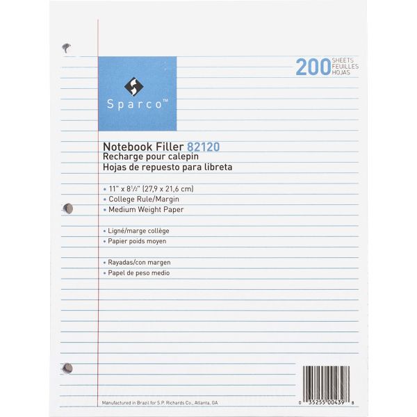 SPR82120 Sparco College Ruled Loose Leaf Paper