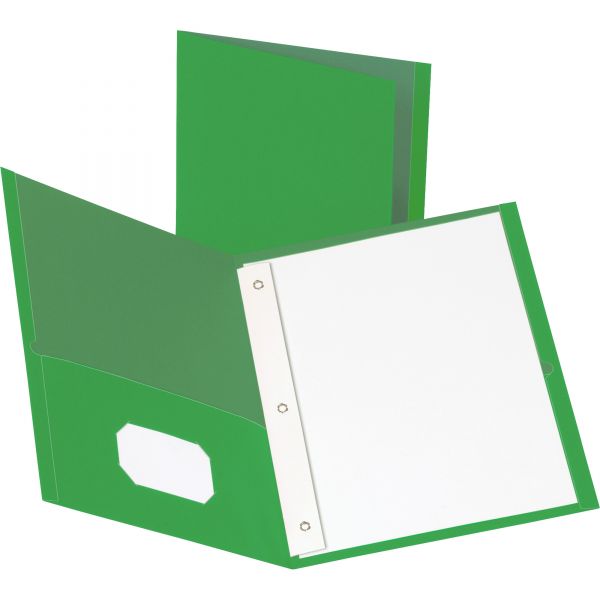 BSN78509 Business Source Green Two Pocket Folders with Fasteners