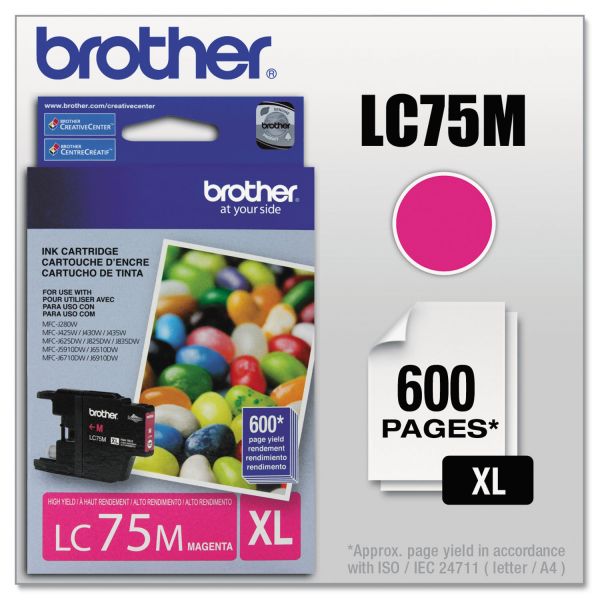 BRTLC75M Brother LC75M Innobella High-Yield Ink, Magenta