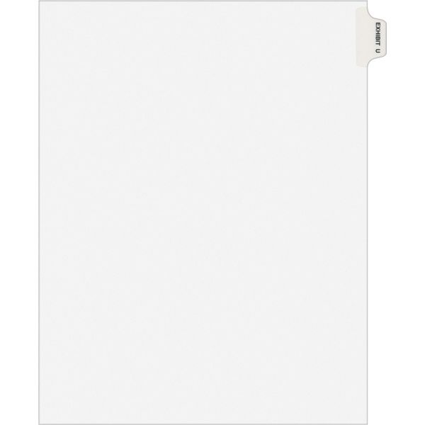 AVE01391 Avery-Style Preprinted Legal Side Tab Divider, Exhibit U, Letter, White, 25/Pack