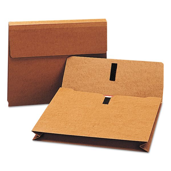 SMD77142 Smead 2" Exp Wallet with Hook and Loop Closure, Letter, Redrope