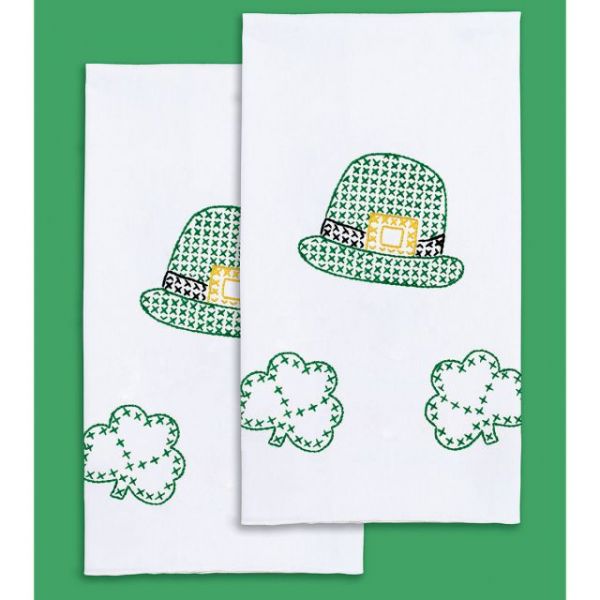 NOTM358768 Jack Dempsey Stamped White Decorative Hand Towels