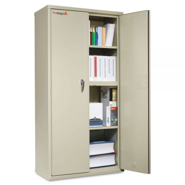 FIRCF7236D FireKing Storage Cabinet, 36w x 19 1/4d x 72h, UL Listed 350°, Parchment