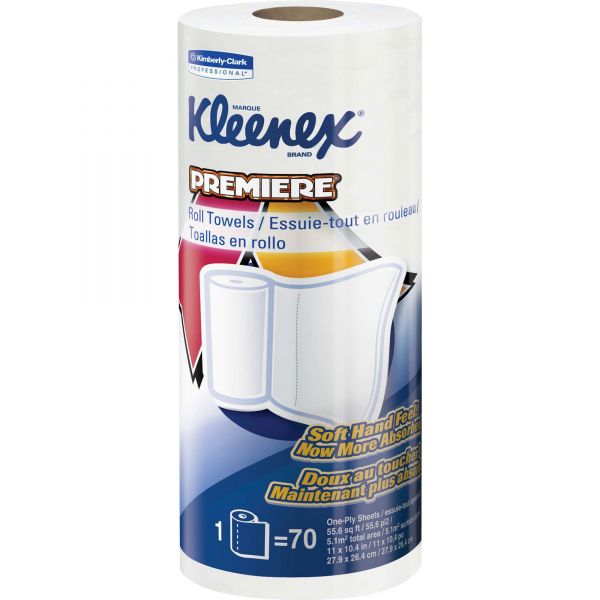 KCC13964RL Kleenex Premiere Paper Towels, 10.4" x 11", 1-ply, White, 70 Sheets/Roll