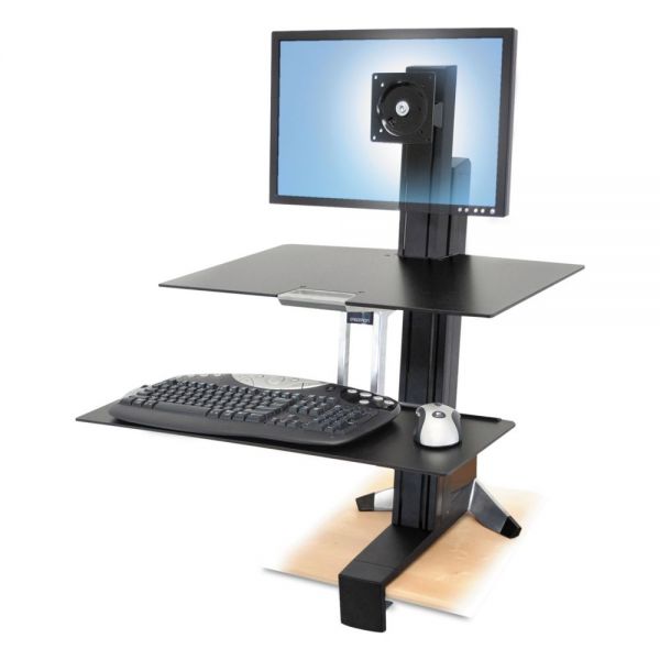 ERG33350200 WorkFit by Ergotron WorkFit-S Sit-Stand Workstation w/Worksurface, LCD LD Monitor, Aluminum/Black