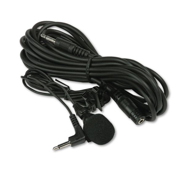 APLS2030 AmpliVox Handsfree Professional Cardioid Lapel Microphone, 40" Cord, 12' Extension Cable