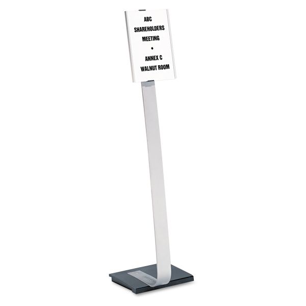 DBL481423 Durable Info Sign Duo Floor Stand, Letter-Size Inserts, 15 x 46 1/2, Clear