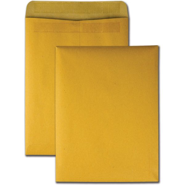 QUA43511 Quality Park 100% Recycled Brown Kraft Redi Seal Envelope, 9 x 12, Brown Kraft, 100/Box