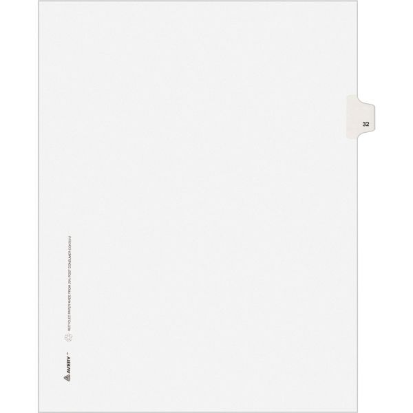 AVE82230 Avery Allstate-Style Legal Exhibit Side Tab Divider, Title: 32, Letter, White, 25/Pack
