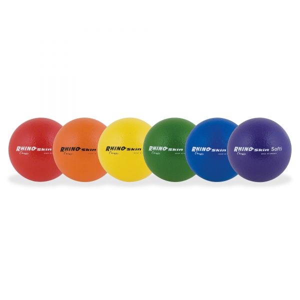 CSIRS65SET Champion Sports Rhino Skin Ball Sets, 6 1/2", Blue, Green, Orange, Purple, Red, Yellow, 6/Set