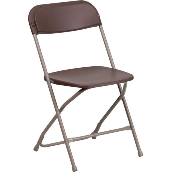 FHFLEL3BROWNGG Flash Furniture HERCULES Series 800 lb. Capacity Premium Brown Plastic Folding Chair