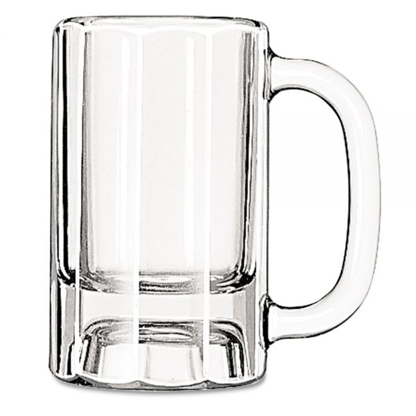 LIB5019 Libbey Glass Mugs & Tankards, Paneled Mug, 10oz, 5 3/8" Tall, 12/Carton
