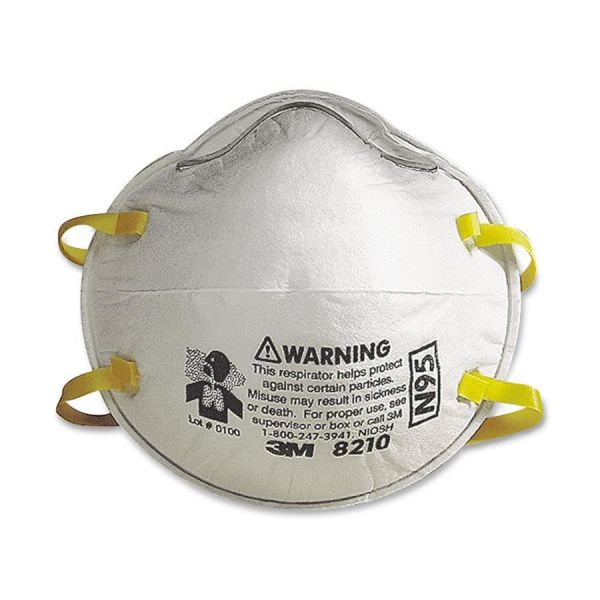 MMM8210 3M Lightweight Particulate Respirator 8210, N95, 20/Box