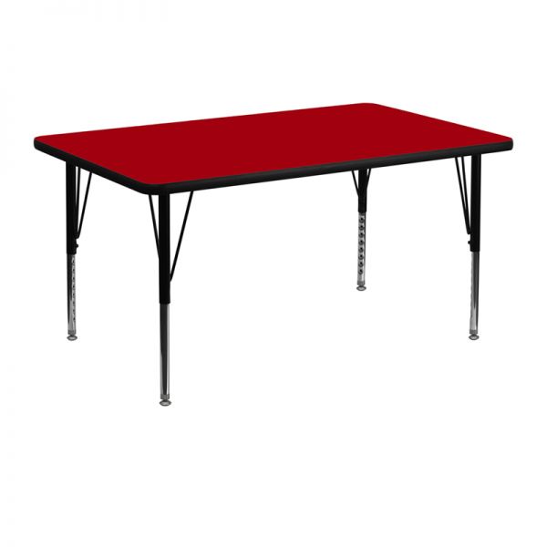 FHFXUA3048RECREDTPGG Flash Furniture Height Adjustable Rectangular Activity Table