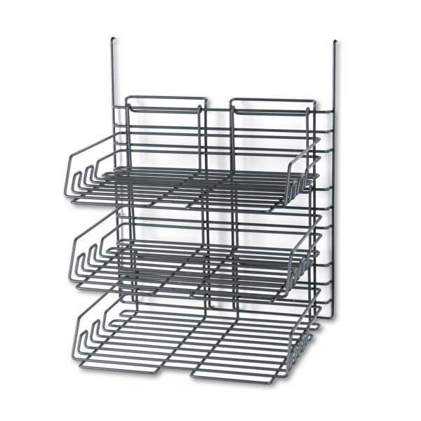 SAF4150CH Safco Panelmate Triple-Tray Organizer, 13 1/2 x 17 1/4, Charcoal Gray