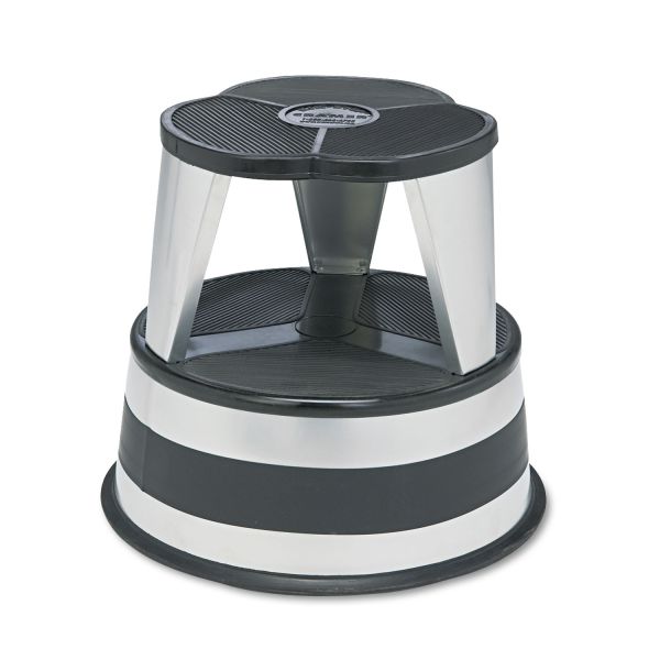 CRA100101 Cramer Kik-Step Steel Step Stool, 350 lb cap, 16" dia. x 14 1/4h, Silver