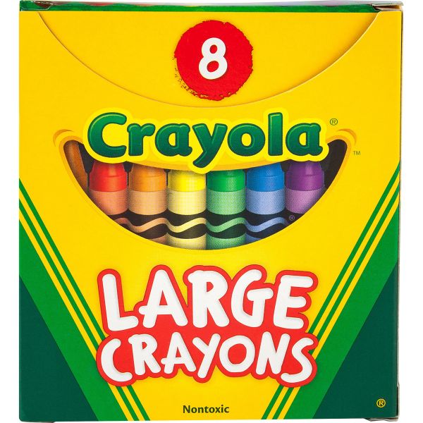 CYO520080 Crayola Large Crayons, Tuck Box, 8 Colors/Box