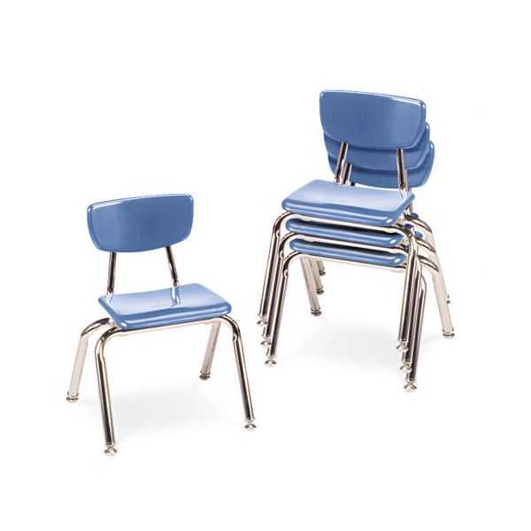 VIR301240 Virco 3000 Series Classroom Chairs, 12" Seat Height, Blueberry, 4/Carton