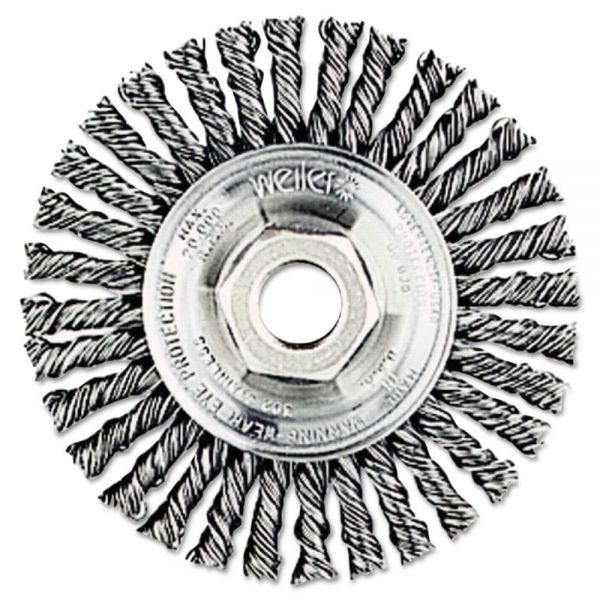 WEI13131 Weiler Dualife STBA-432 Stringer Bead Twist Knot Wire Wheel, 4" dia, .02 Wire