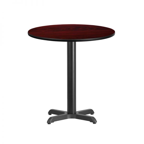 FHFXURD24MAHTBT2222GG Flash Furniture 24'' Round Mahogany Laminate Table Top with 22'' x 22'' Table Height Base