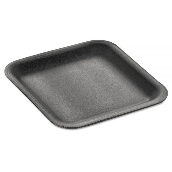 GNP1SBK Genpak Supermarket Trays, Foam, Black, 5 1/4" x 5 1/4" x 1/2", 125/Bag, 8 Bags/Carton