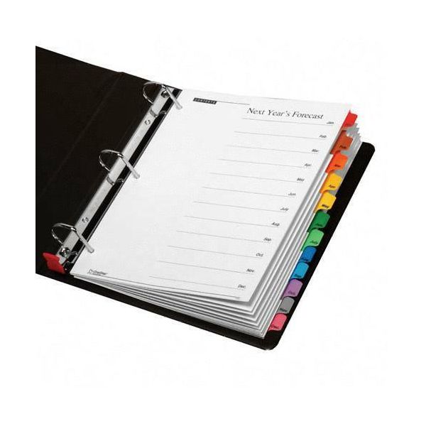 CRD60318 Cardinal Traditional OneStep Index System, 12 Tab, Jan-Dec, Letter, Multicolor, 12/Set