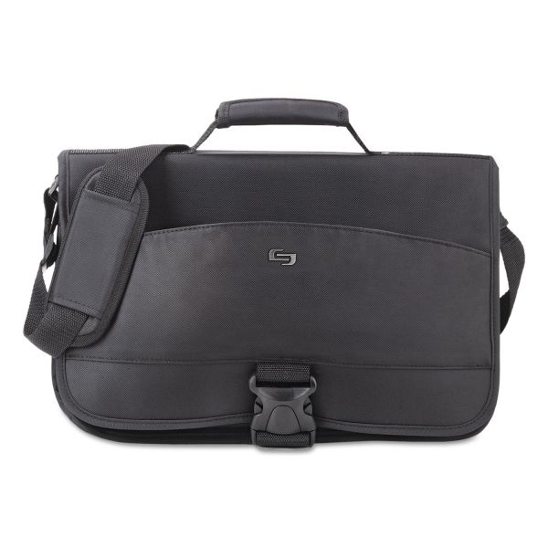 USLNY104 Solo Classic Expandable Messenger, 15.6", 17" x 5" x 11", Black