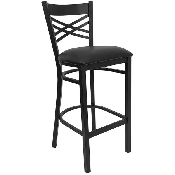 FHFXU6F8BXBKBARBLKVGG Flash Furniture HERCULES Series ''X'' Back Barstool